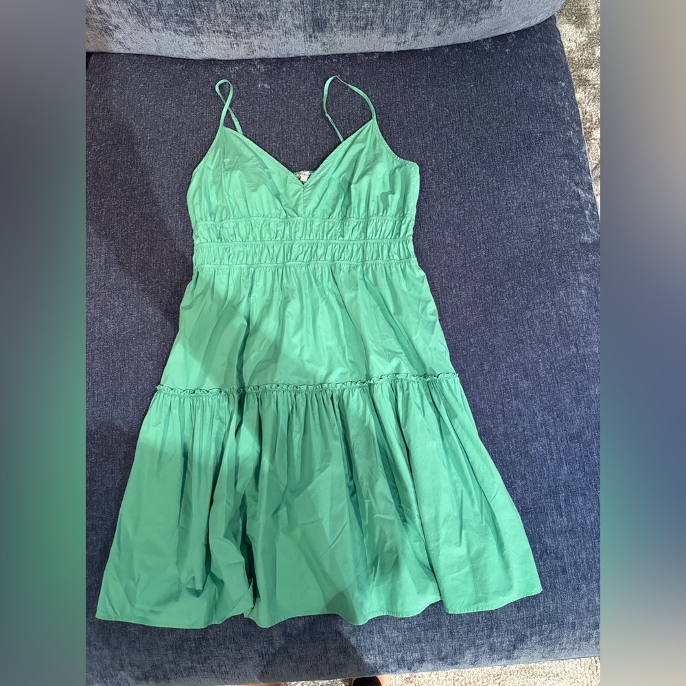 Rails green summer poplin dress with stretch